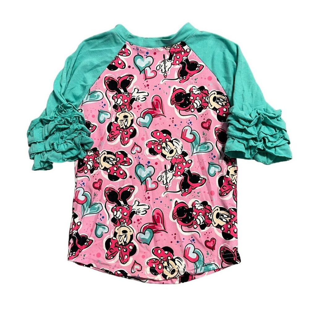 Girls 3T Minnie Mouse Ruffle Top & Shorts Set - Picture 4 of 7